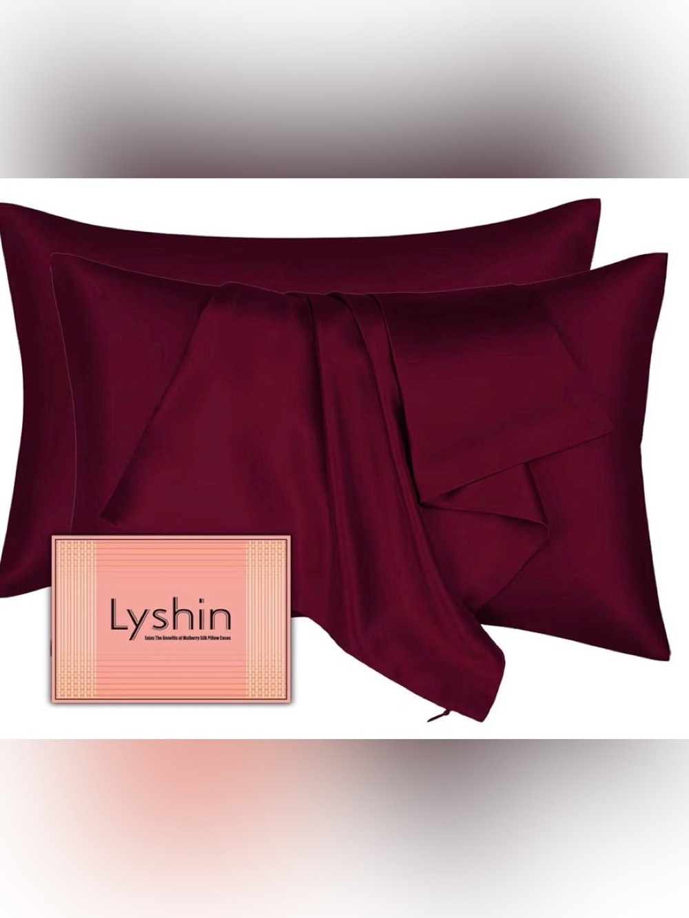 Lyshin 2pack King Size Silk Pillow cases- BN